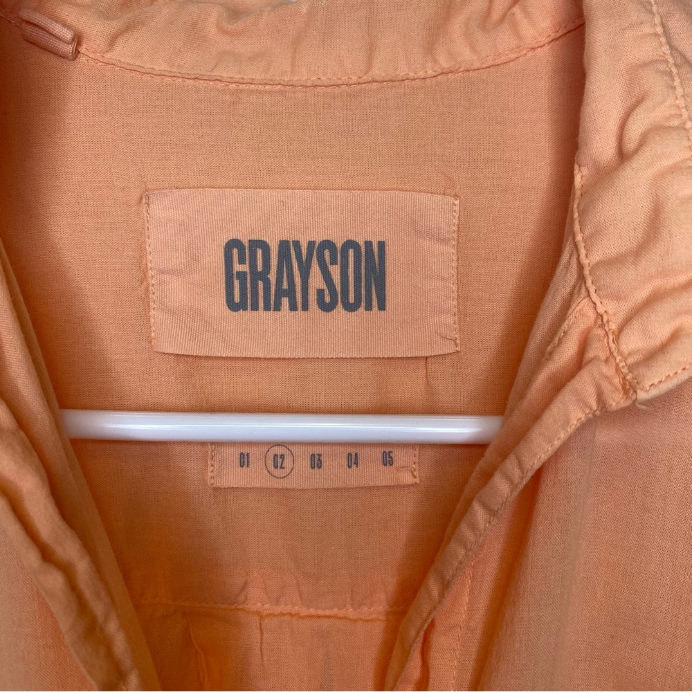 GRAYSON The Hero Button Down Cotton Shirt Melon Orange Sz 2 Small - Picture 3 of 13